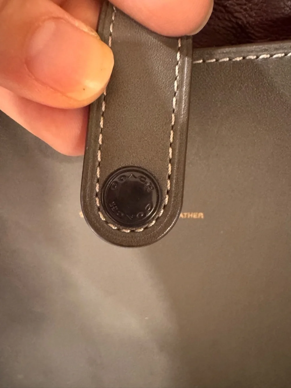 Coach Gray Leather Saddle Crossbody Bag with White Stitching - Picture 6 of 16